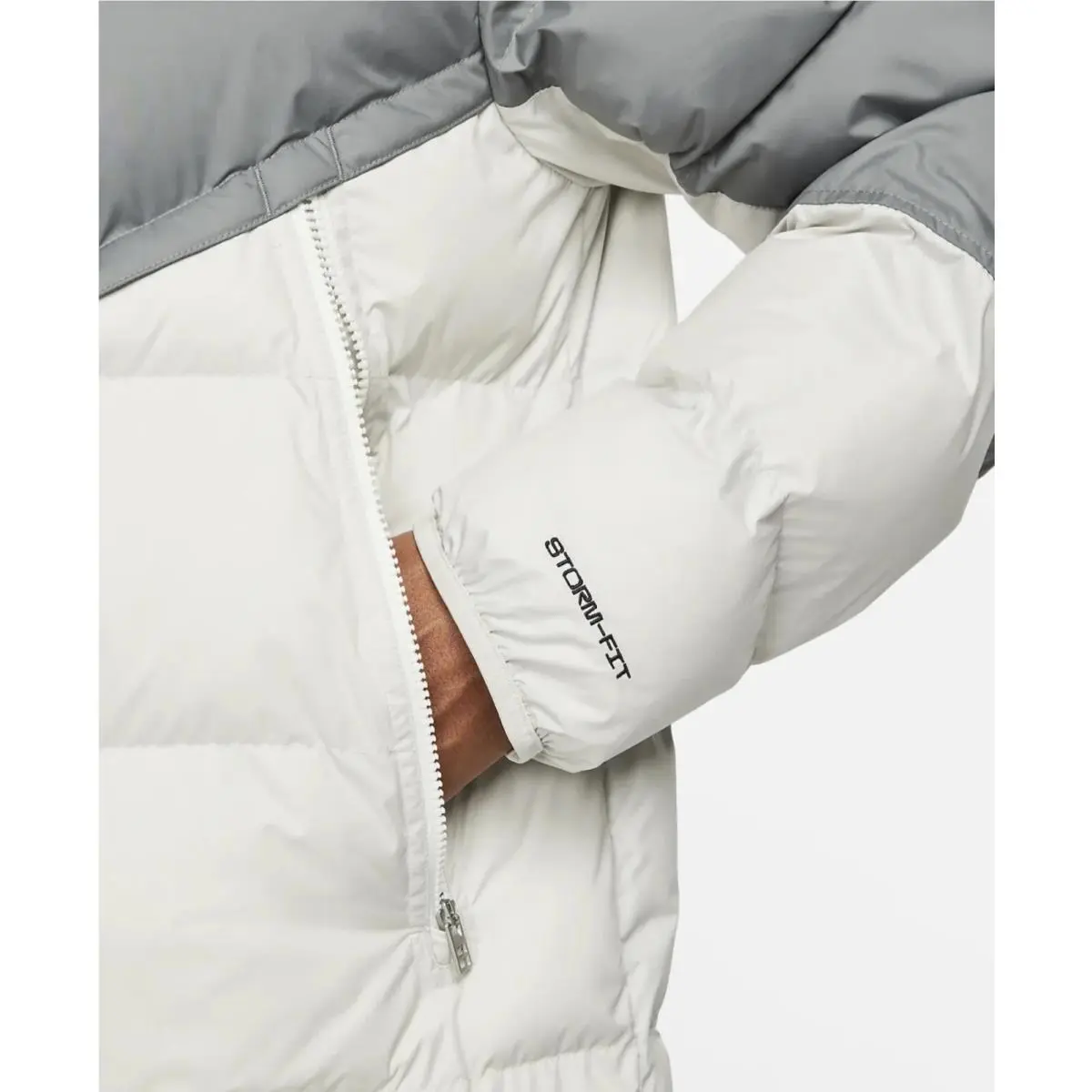Nike clothing - Nike Sportswear Storm-Fit Windrunner Down-Fill Jac - Smoke Grey/Light Bone/Sail/Sail (UPC: 195239062544) 6