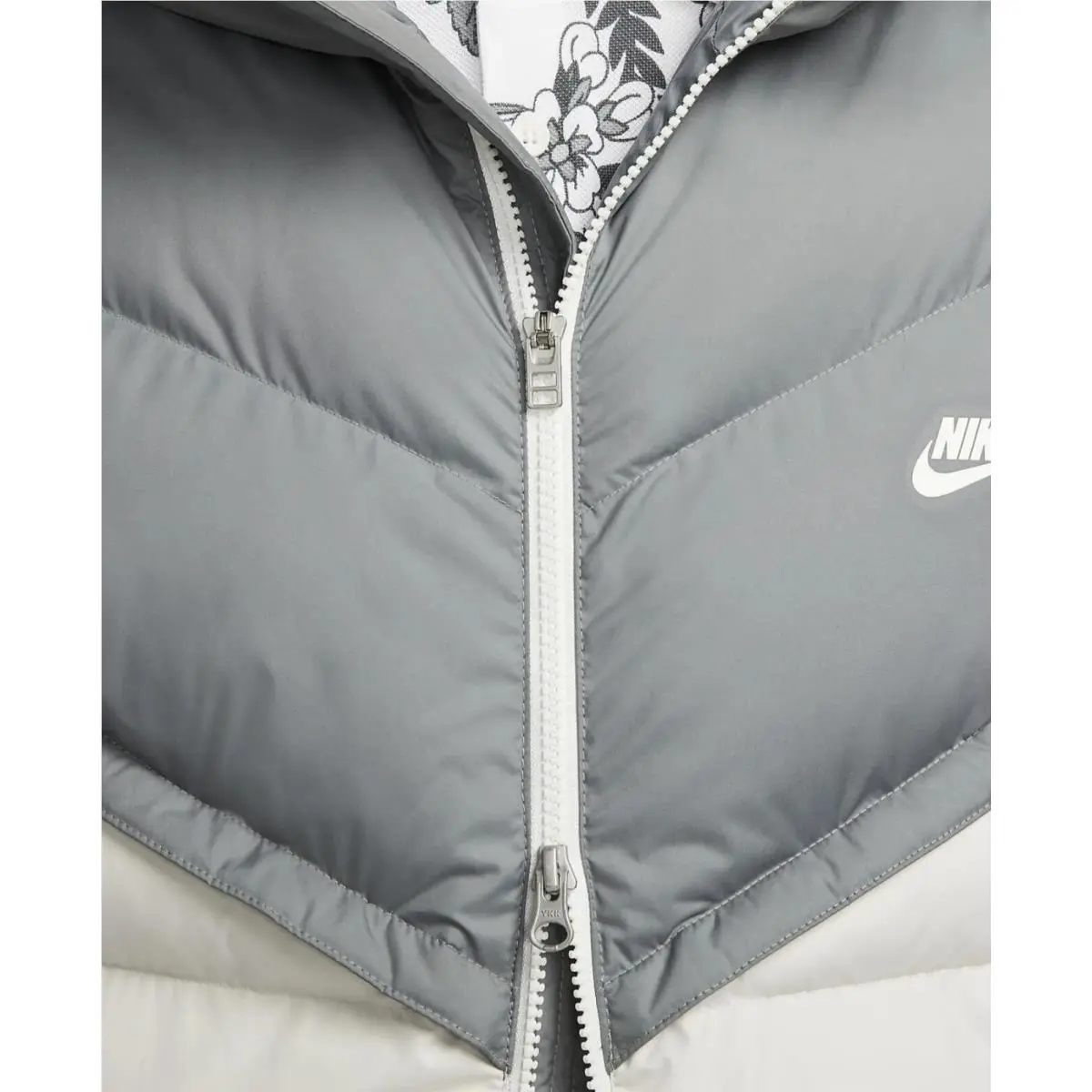 Nike clothing - Nike Sportswear Storm-Fit Windrunner Down-Fill Jac - Smoke Grey/Light Bone/Sail/Sail (UPC: 195239062544) 2