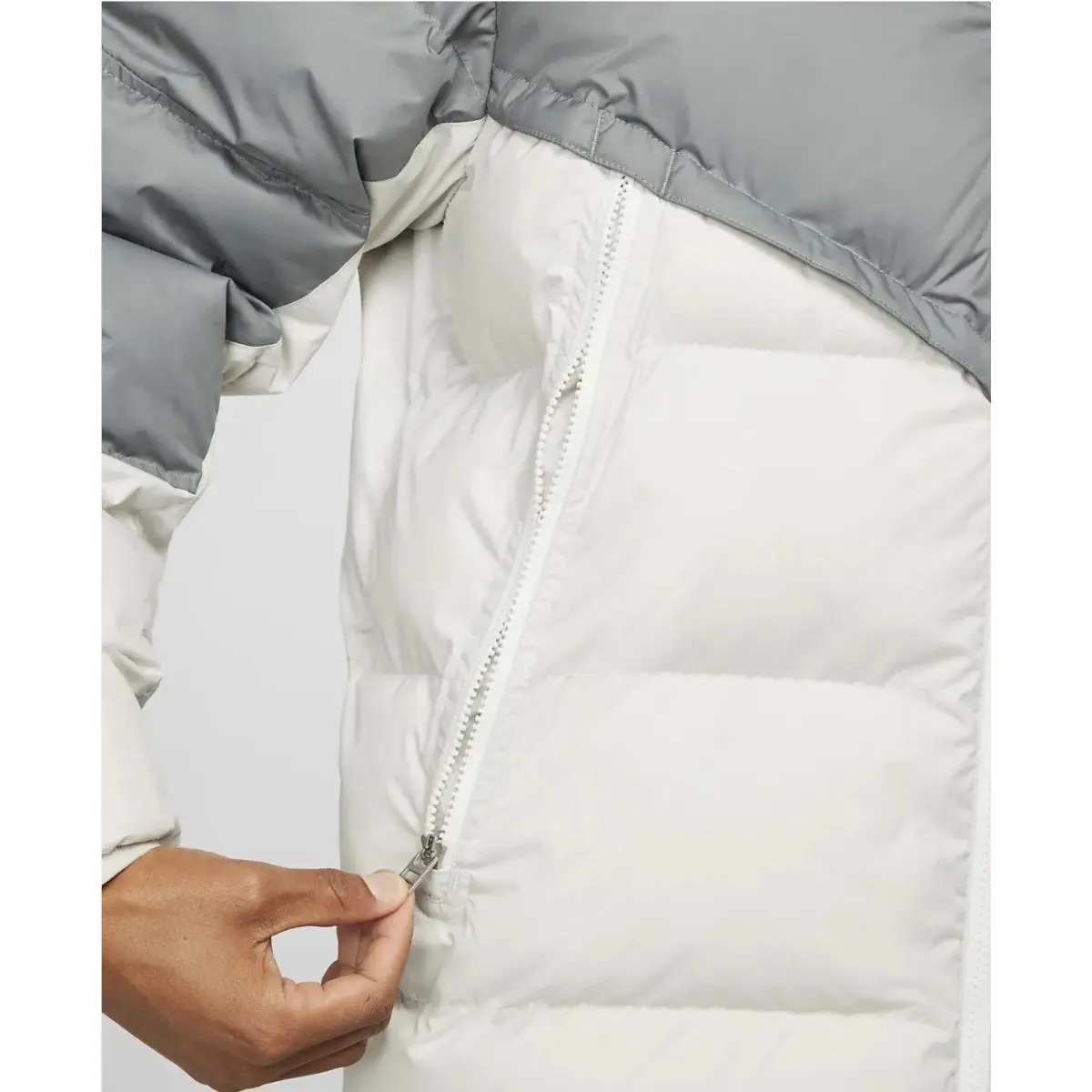 Nike clothing - Nike Sportswear Storm-Fit Windrunner Down-Fill Jac - Smoke Grey/Light Bone/Sail/Sail (UPC: 195239062544) 4