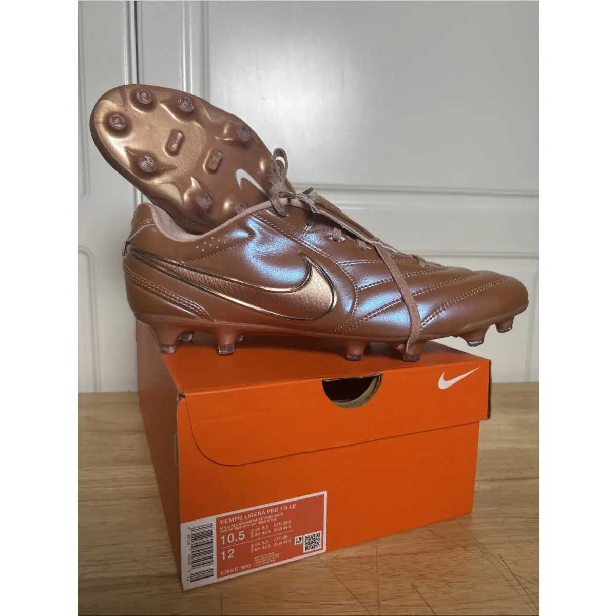 Nike Tiempo Ligera Pro FG LE Metallic Red Bronze Rose Gold IO9607-960 Men’s 10.5