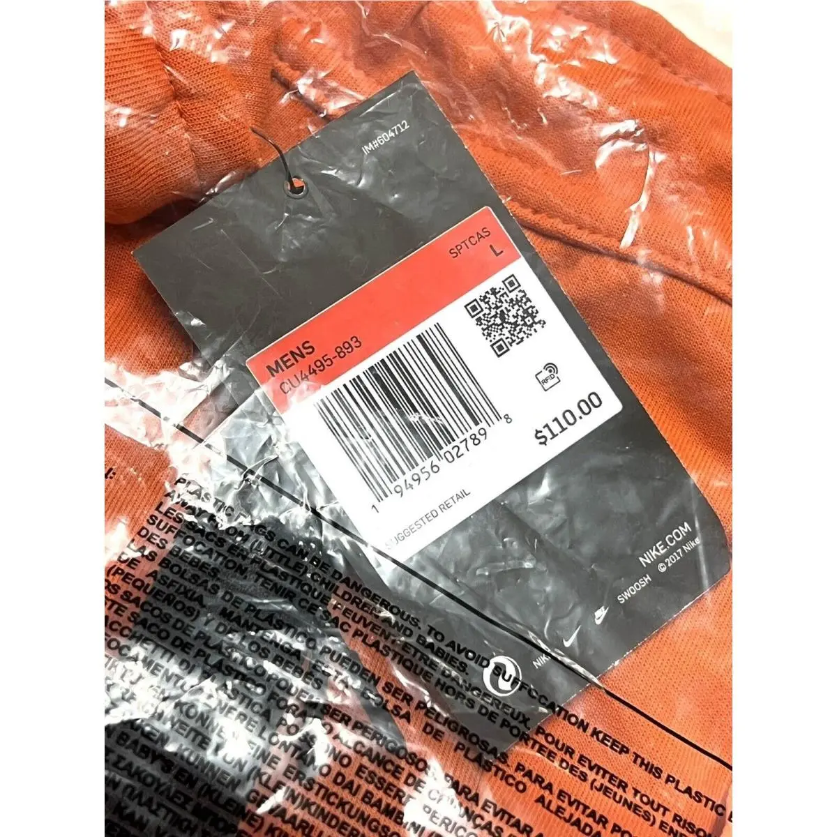 Nike clothing - CU4495 - CU4495-893 - Orange (UPC: 194956027898) 6