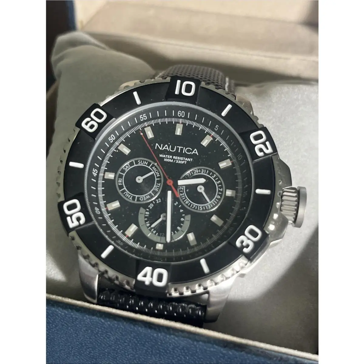 Nautica Mens Classic N17602G Multifunction Stainless Steel Watch