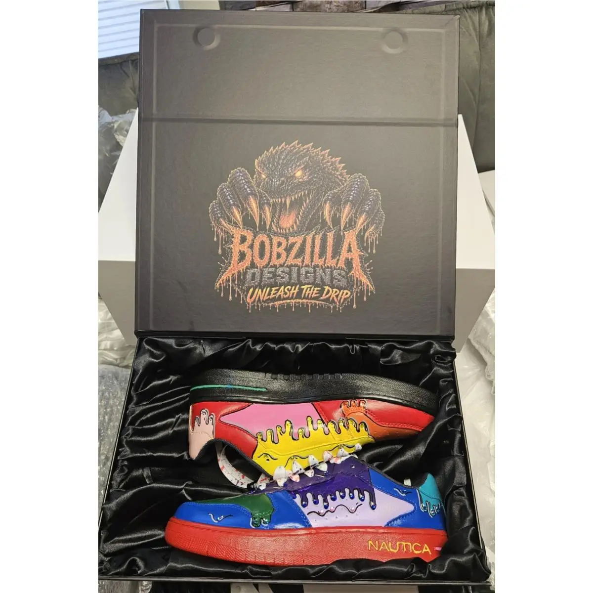 Nautica Sneakers Womens 6.5 Custom Made by Bobzilla Designs Unleash The Drip