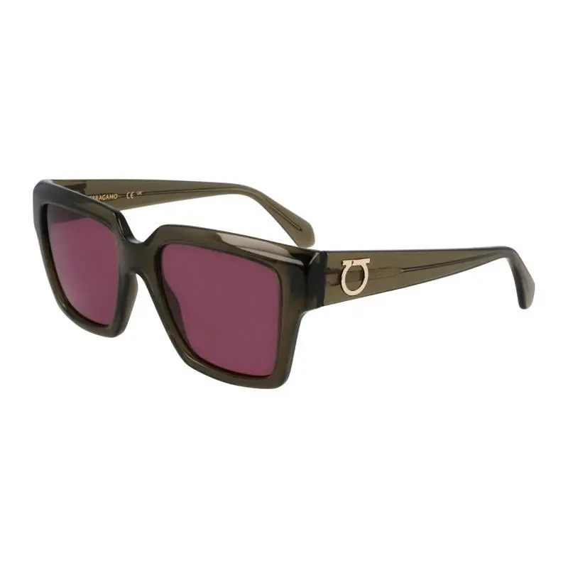 Salvatore Ferragamo SF2014S 320 Transparent Khaki/green 54-19-140 Sunglasses