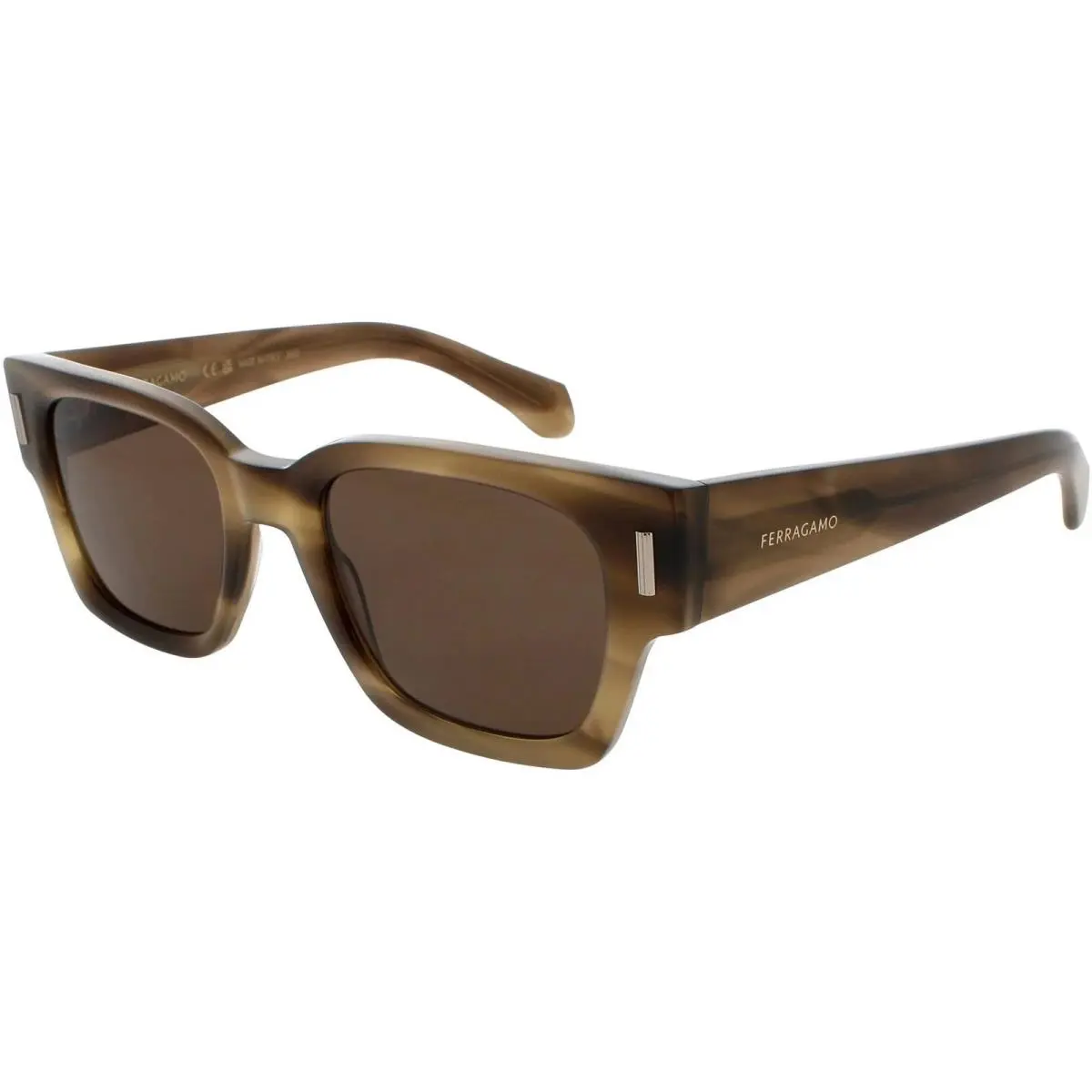 Ferragamo SF2010S 319 Striped Khaki Sunglasses with Khaki Lenses