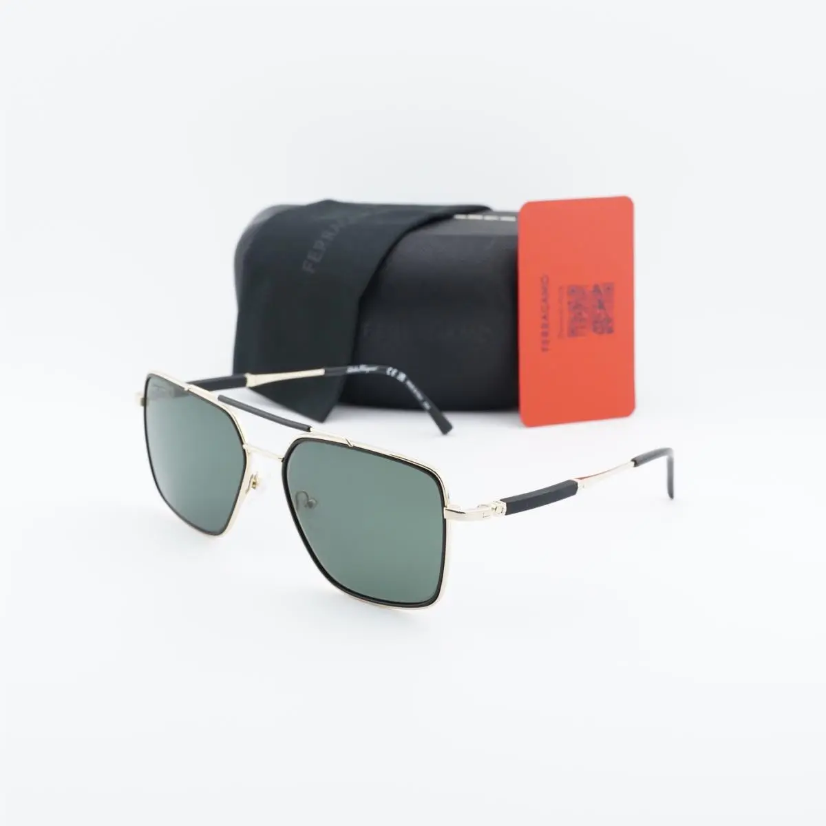 Salvatore Ferragamo SF298S 703 Gold/black/green 59-17-145 Sunglasses