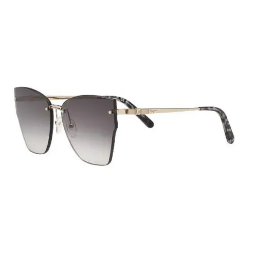 Opulent Modern Luxe Salvatore Ferragmo Women`s Sunglasses SF223S 785 Gray Gold by Salvatore Ferragamo