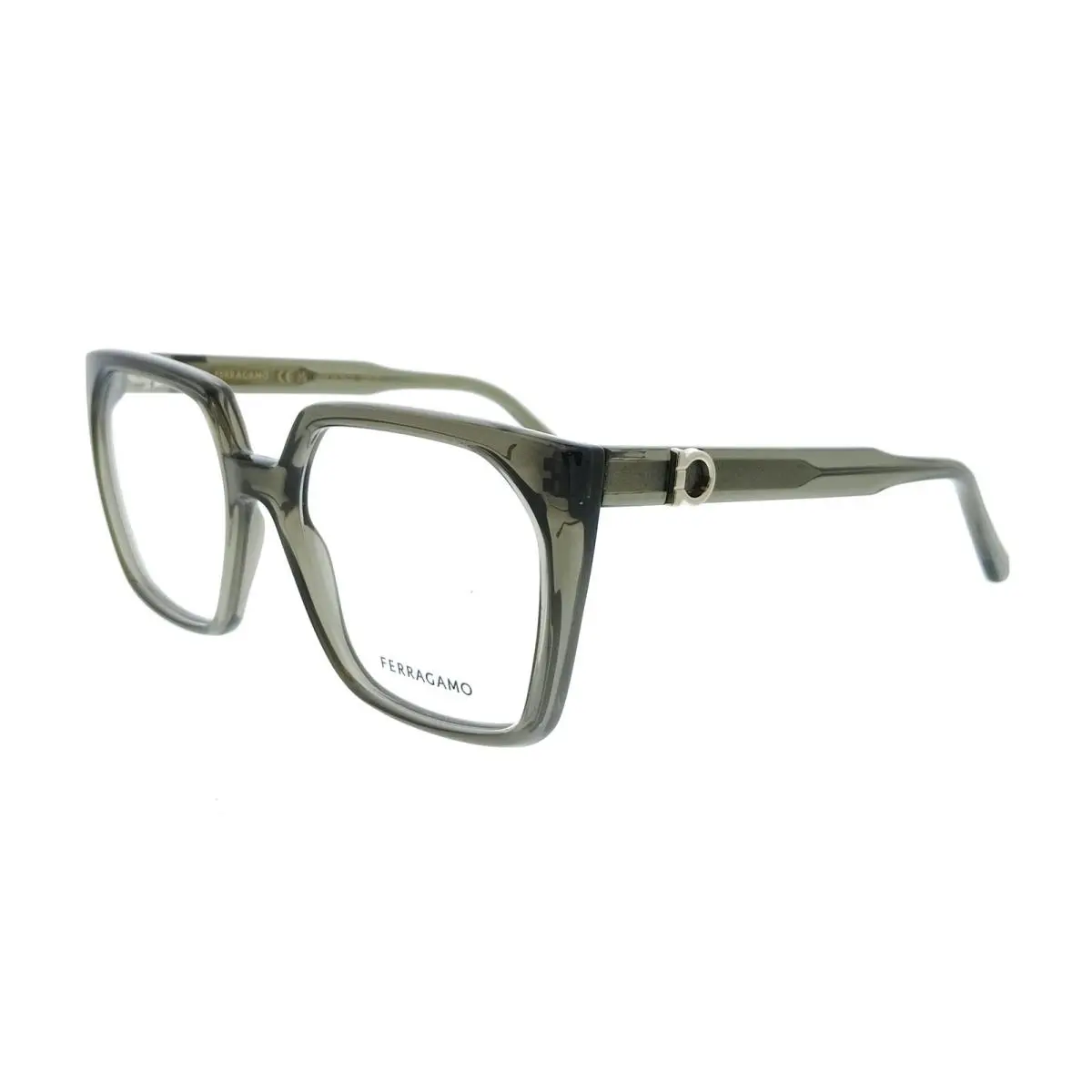 Salvatore Ferragamo SF3042E 320 Cat Eye Transparent Khaki Women`s Eyeglasses