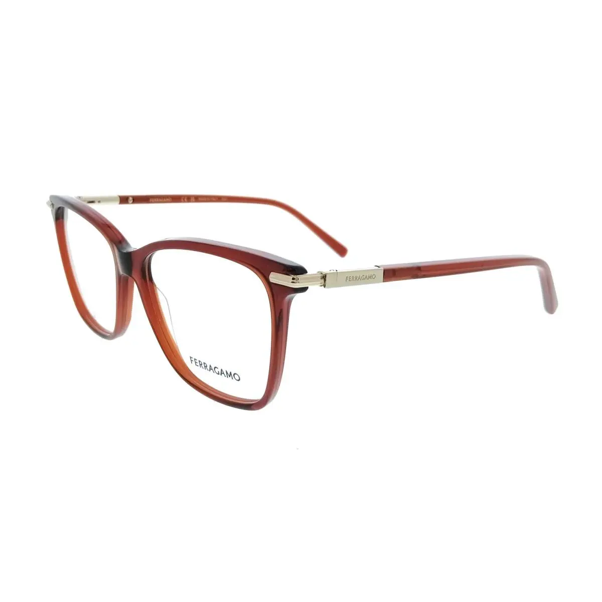 Salvatore Ferragamo SF3013 616 Cat Eye Transparent Red Women`s Eyeglasses