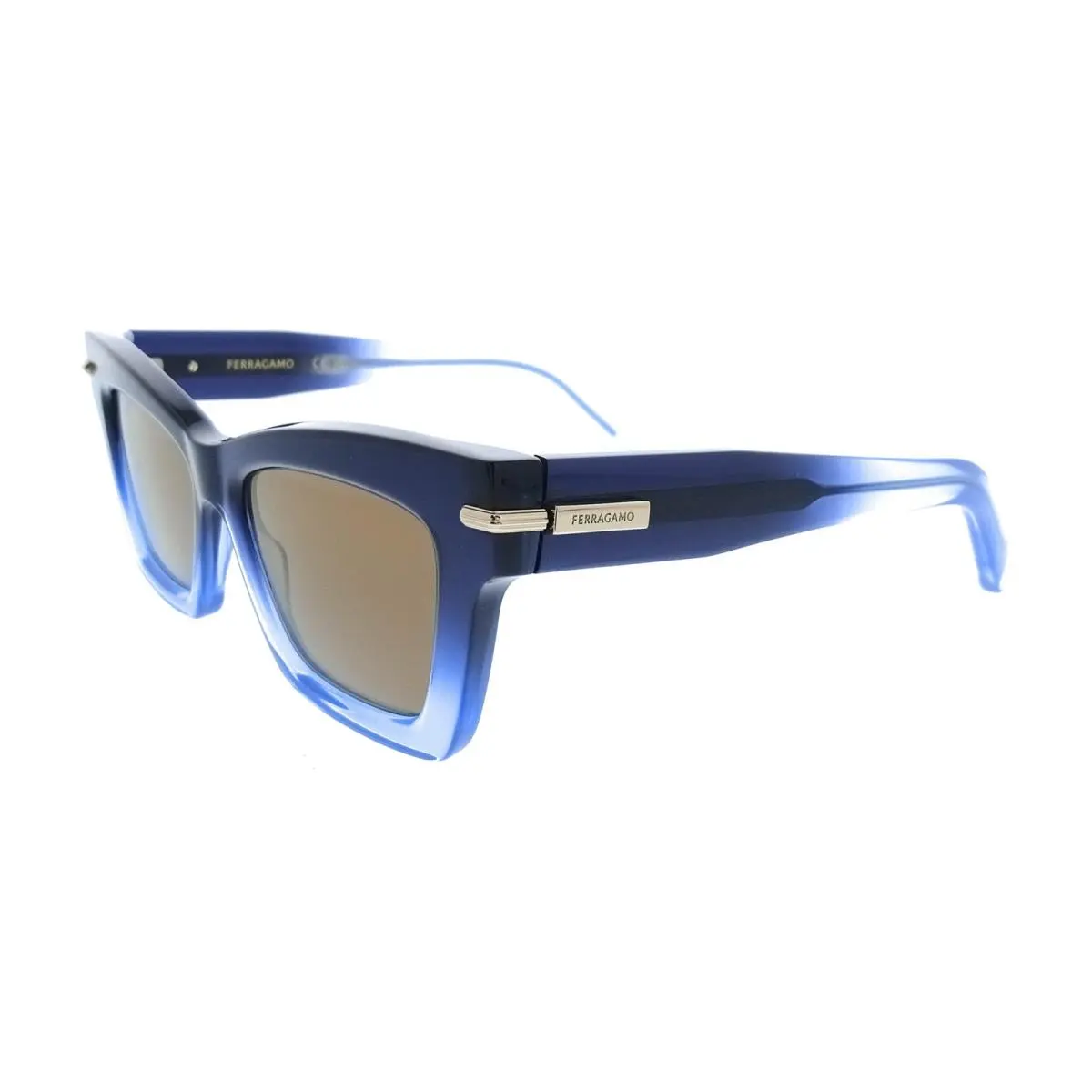 Salvatore Ferragamo SF2031S 415 Cat Eye Gradient Dark Blue Transparent Women`s