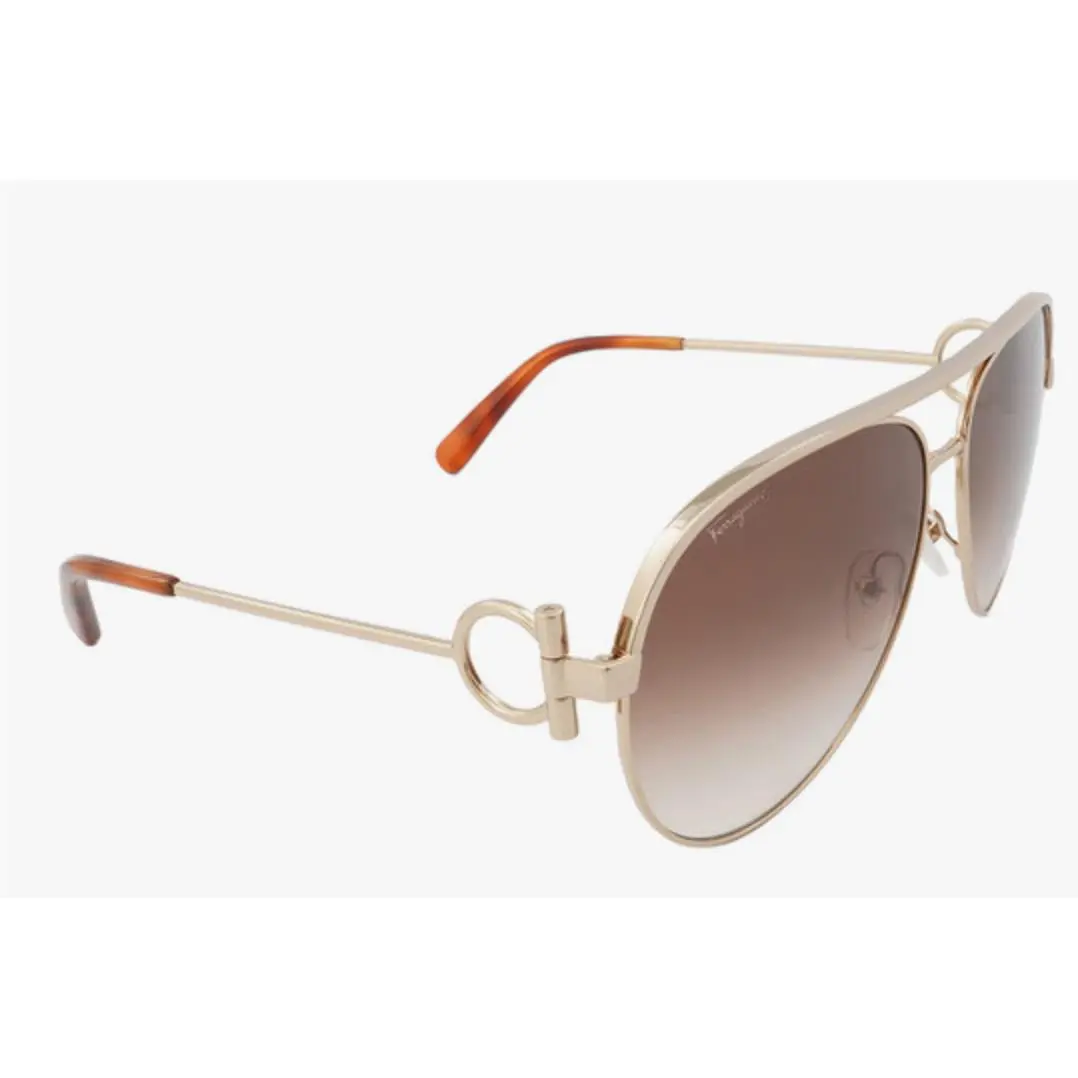 Chic Fashionable Salvatore Ferragamo Women`s Sunglasses SF237S 745 Gold Brown