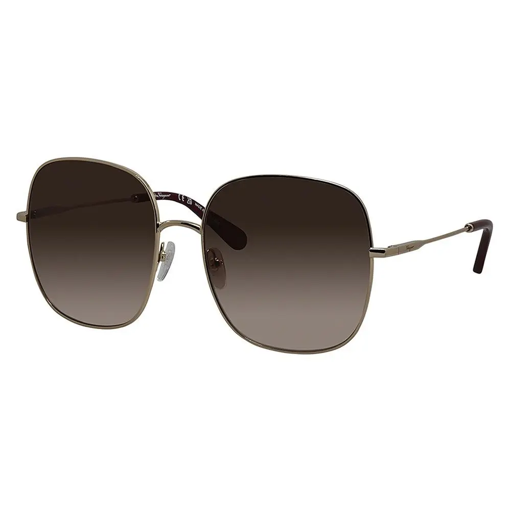 Salvatore Ferragamo SF 300S 703 Brown Metal Sunglasses Brown Gradient Lens