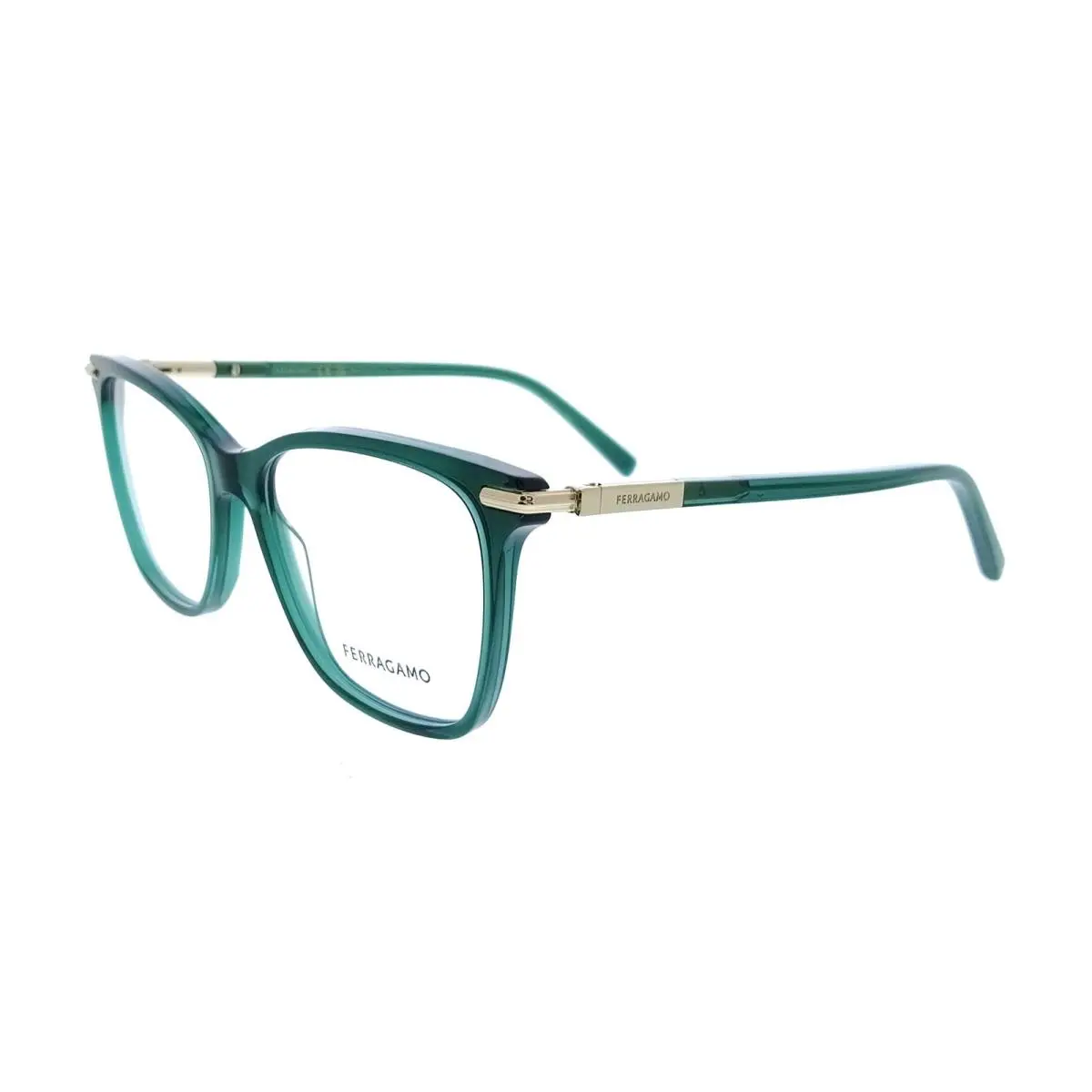 Salvatore Ferragamo SF3013 317 Cat Eye Transparent Green Women`s Eyeglasses