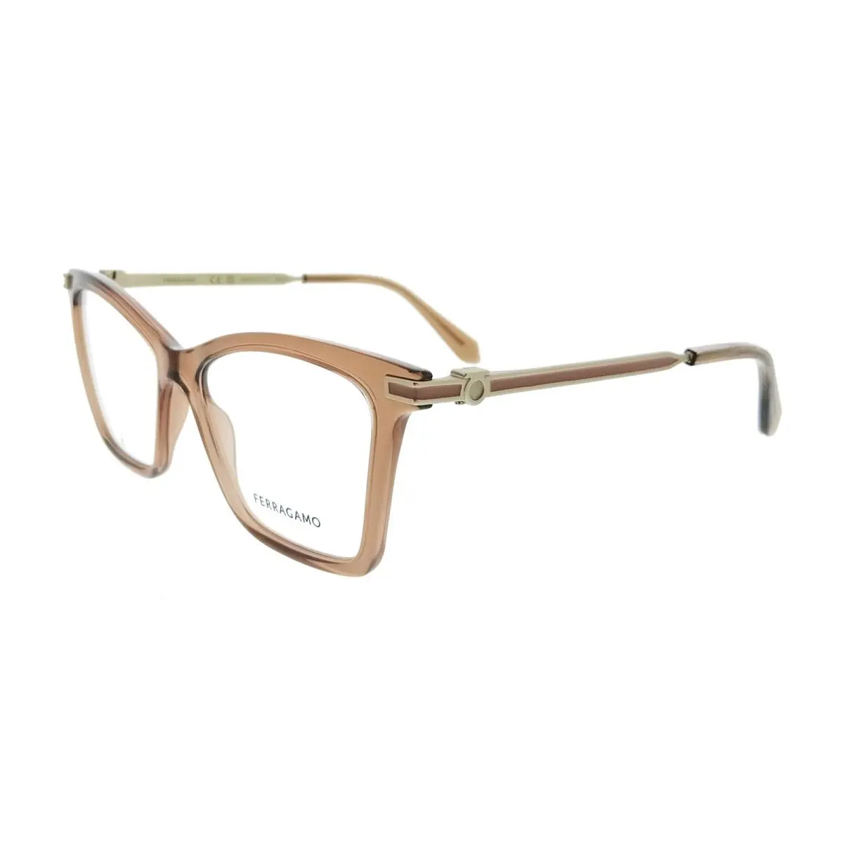 Salvatore Ferragamo SF3024 232 Cat Eye Transparent Brown Women`s Eyeglasses