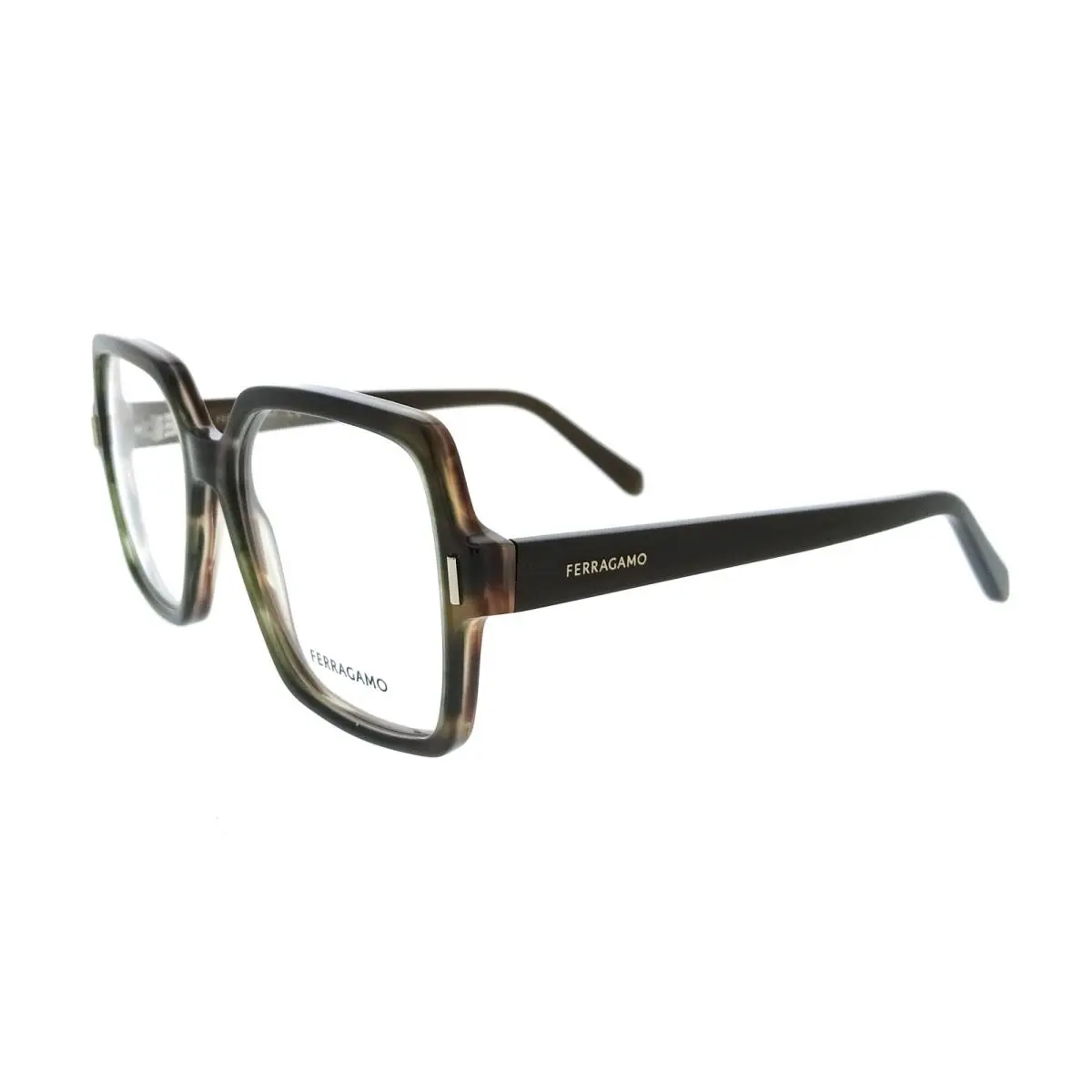 Salvatore Ferragamo SF3031 280 Cat Eye Striped Brown Green Women`s Eyeglasses