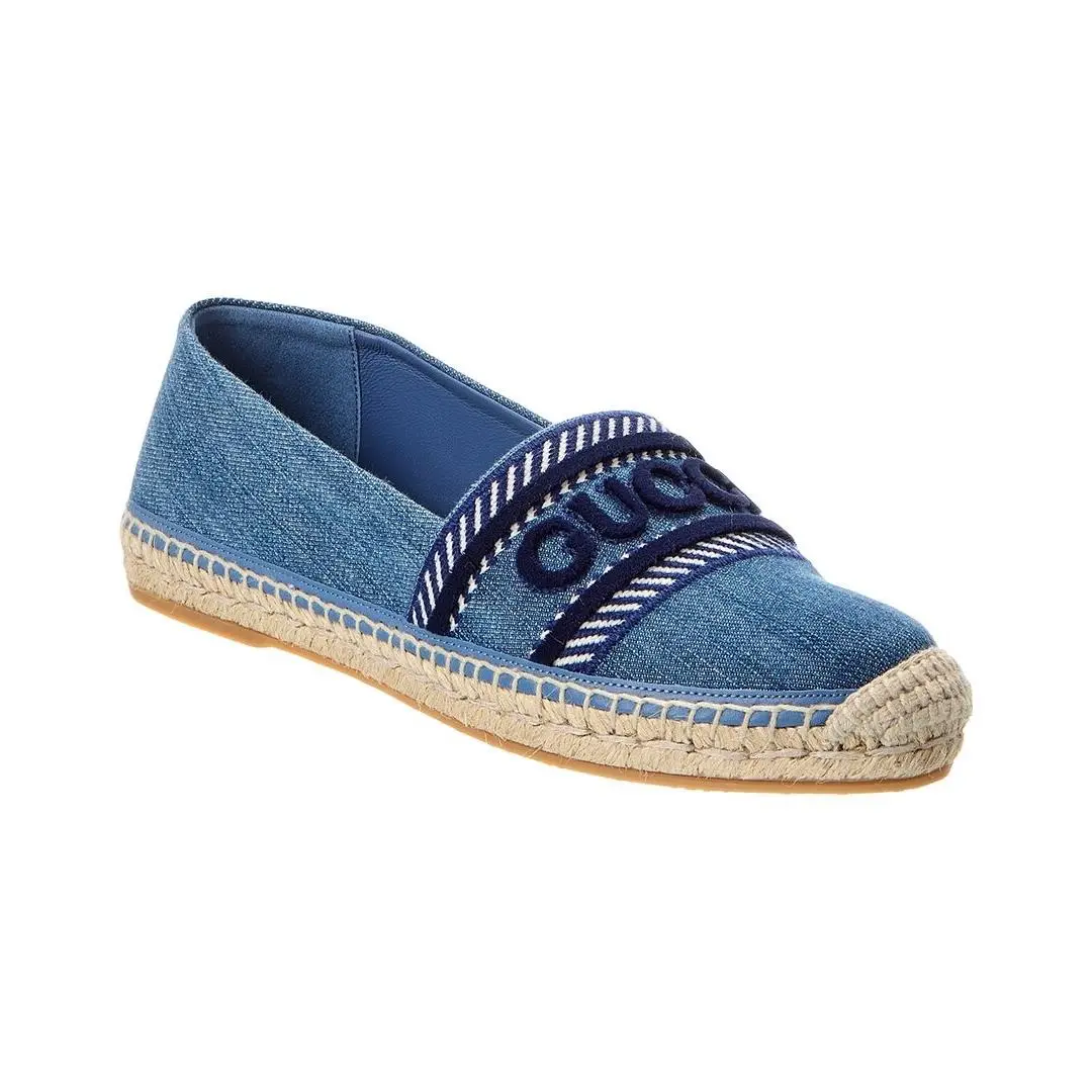 Denim Espadrille Women`s Blue 38.5 by Gucci