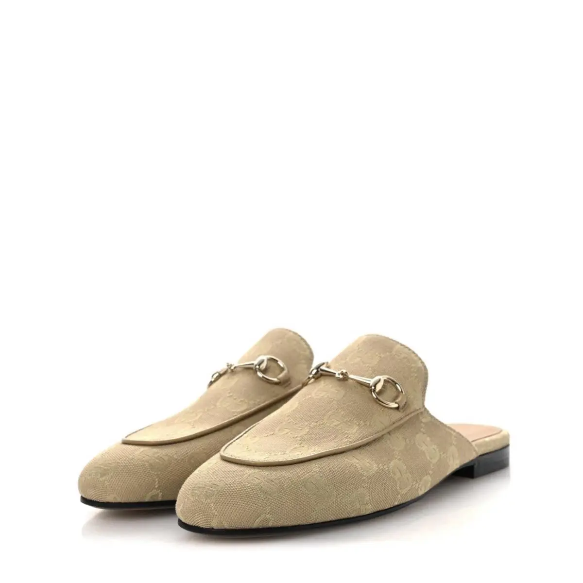 Gucci GG Monogram Canvas Womens Princetown Slippers Ebony US 7/EU37