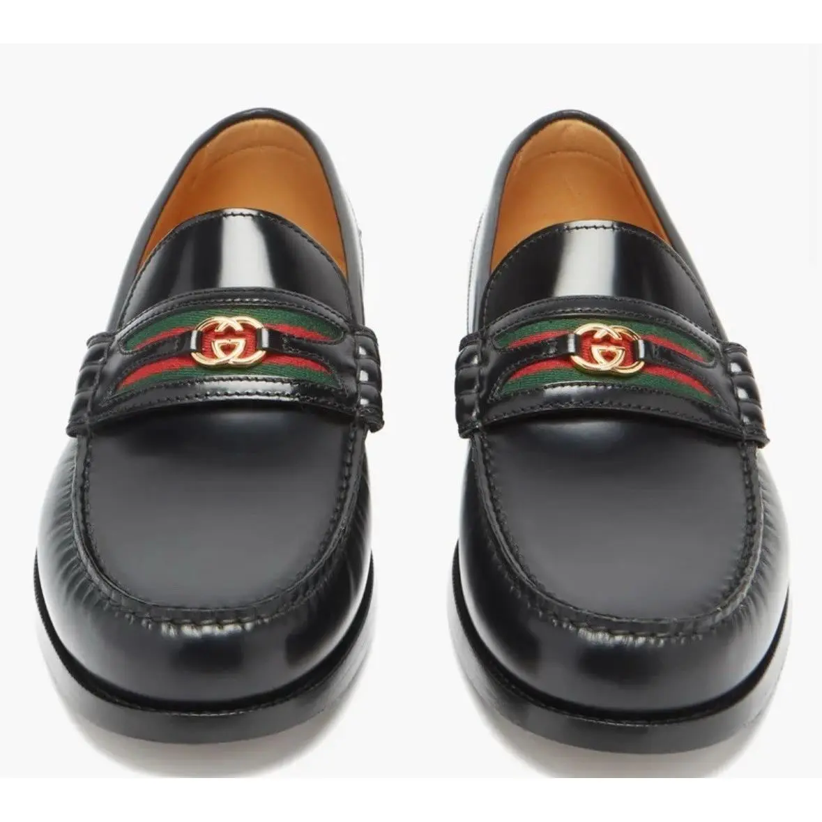 Gucci Men`s Black Kaveh Leather Loafers US 13.5 /eur 46.5