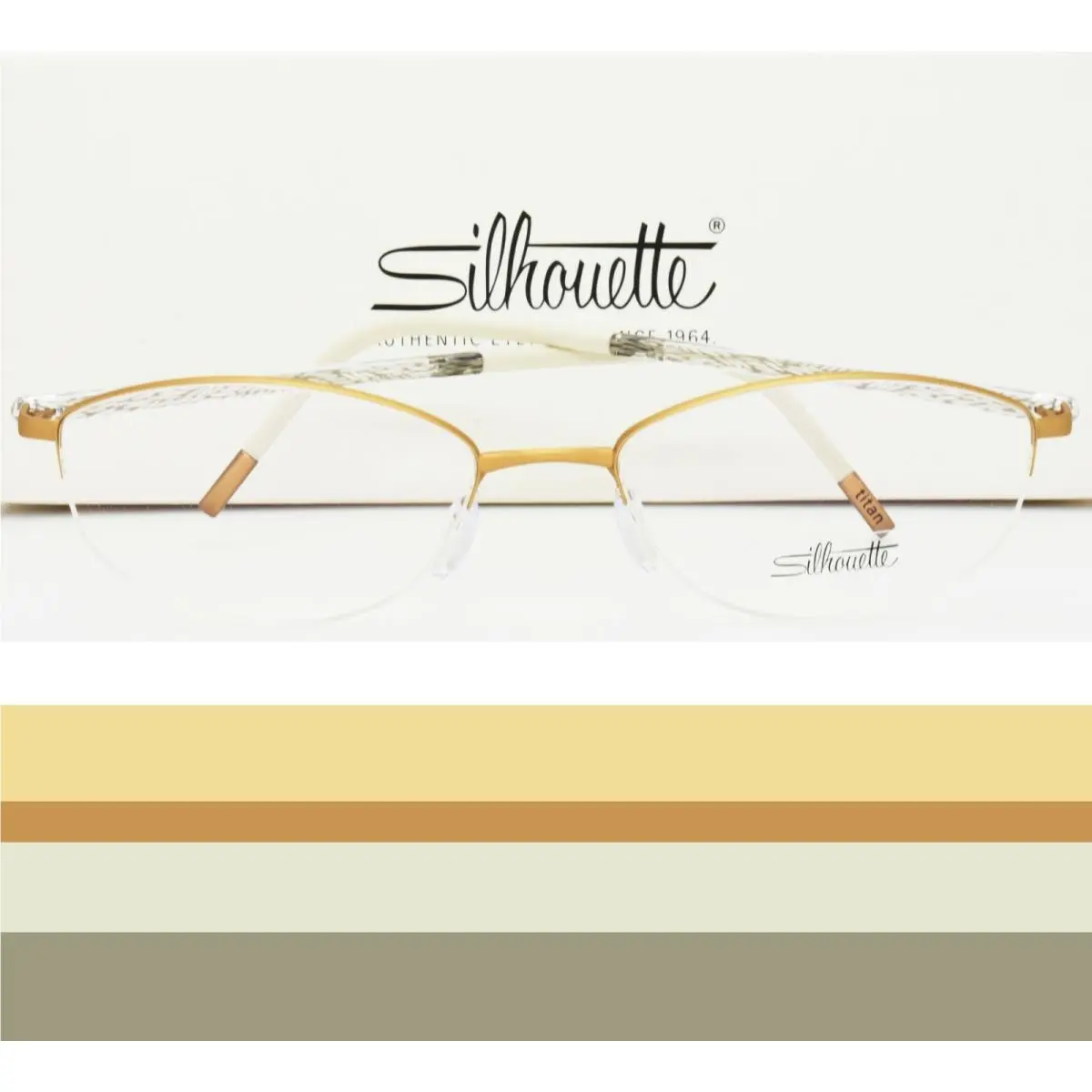 Silhouette Eyeglasses Gold Half Rimless Frame Illusion 4454 53mm
