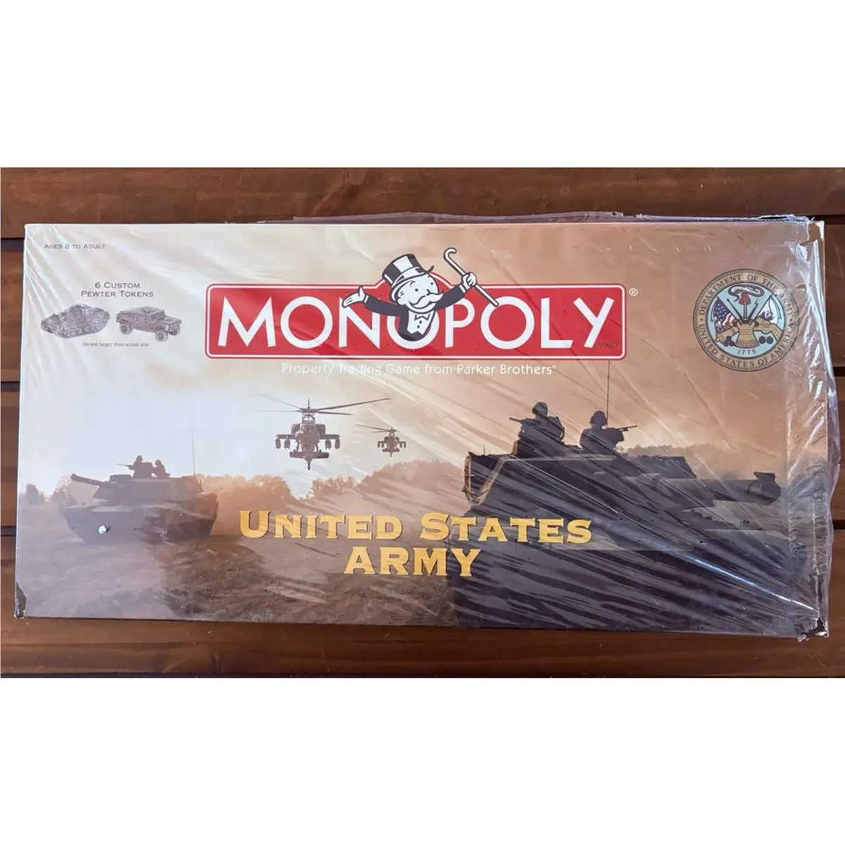 Monopoly US Army Edition Board Game w/ 6 Pewter Tokens