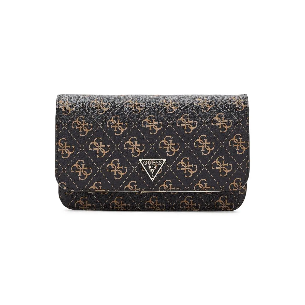 Woman`s Handbags  Noelle II Crossbody Flap Organizer Brown Logo by Guess