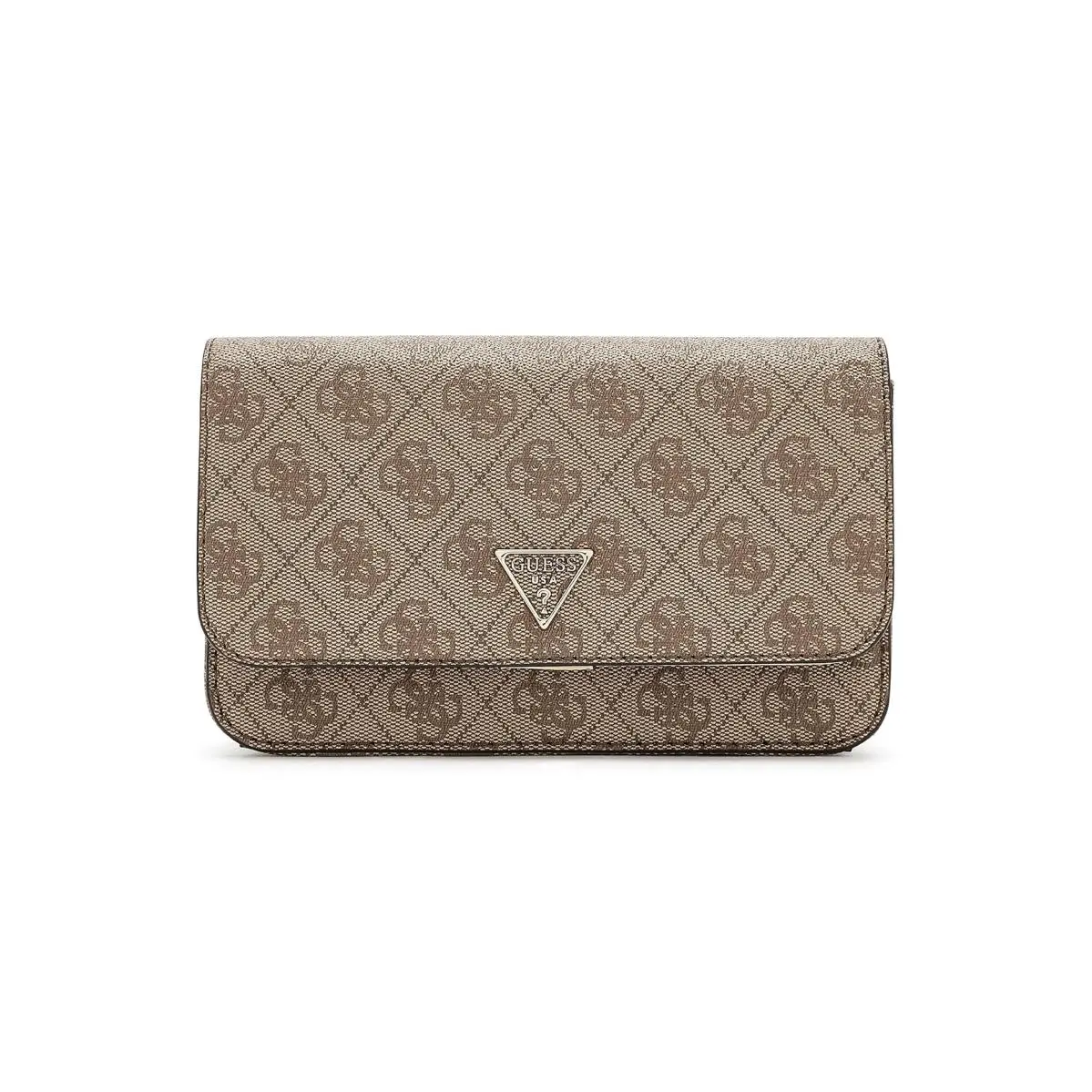 Woman`s Handbags  Noelle II Crossbody Flap Organizer Latte Logo by Guess