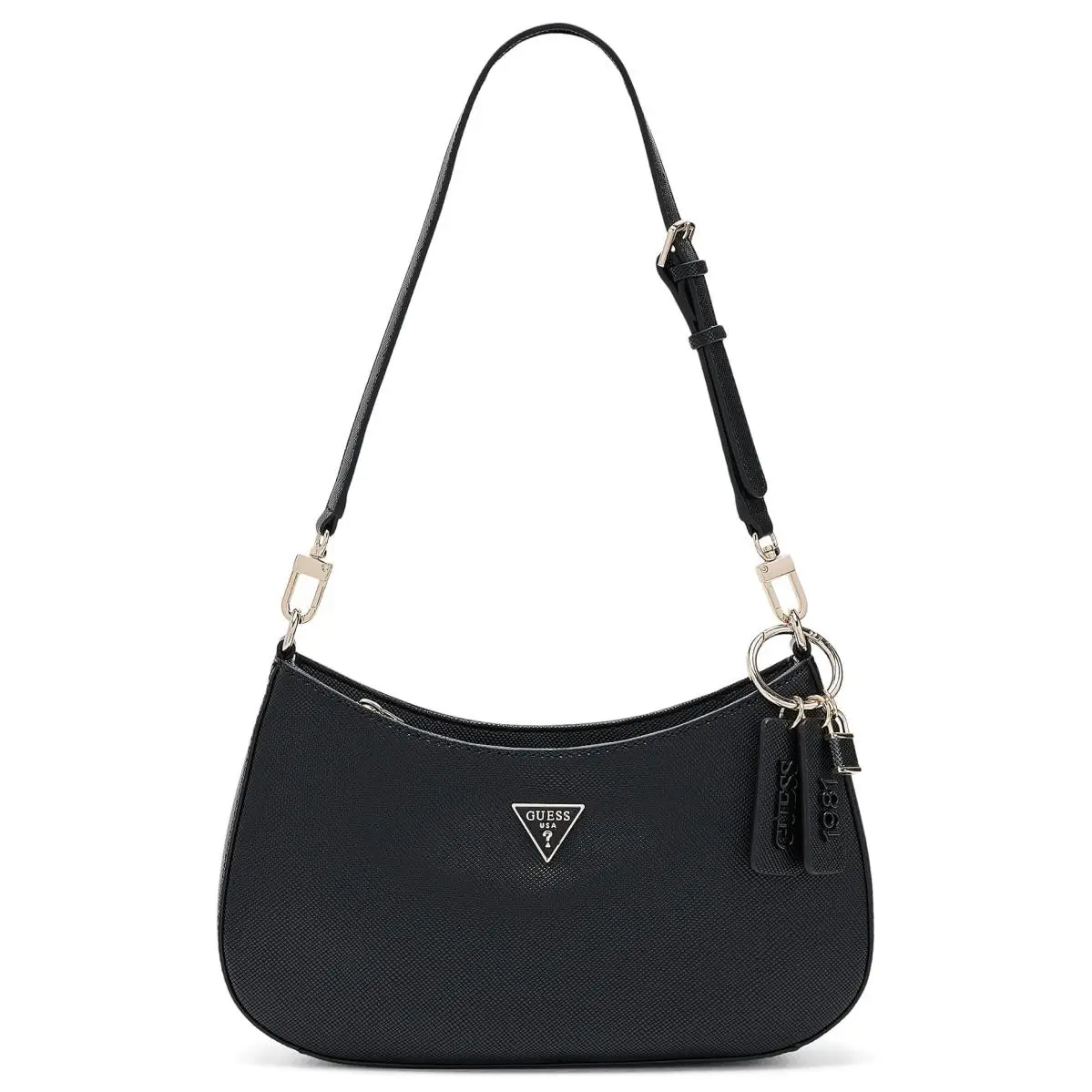 Woman`s Handbags  Noelle II Top Zip Shoulder Bag Black by Guess
