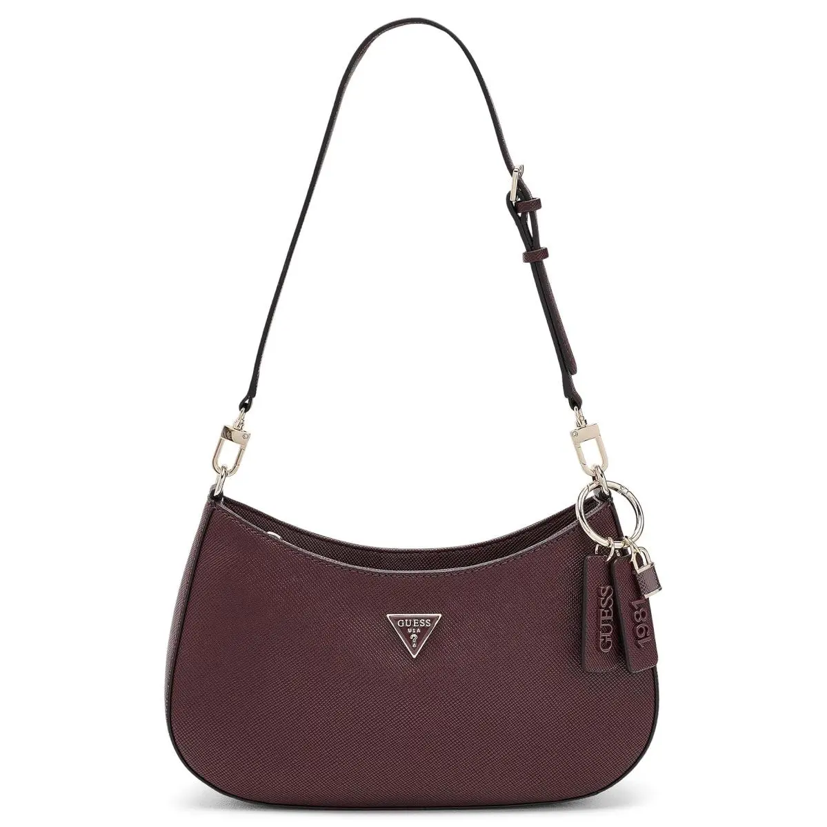 Woman`s Handbags  Noelle II Top Zip Shoulder Bag Burgundy by Guess