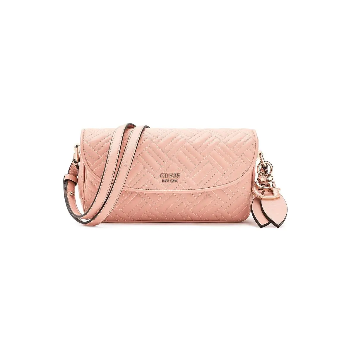 Woman`s Handbags  Sally Convertible Crossbody Flap Coral Pink by Guess