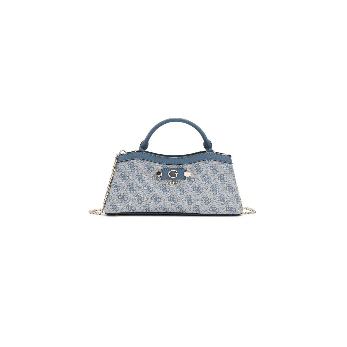 Woman`s Handbags  Lindsey Small 2 Compartment Satchel Slate Logo by Guess