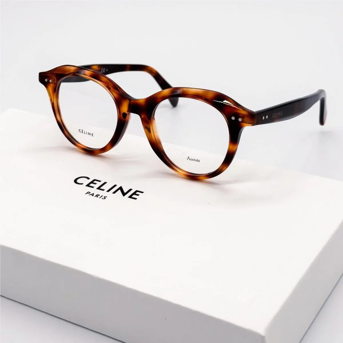 Celine CL41458 086 Eyeglasses Women Havana Round Eyewear Celine