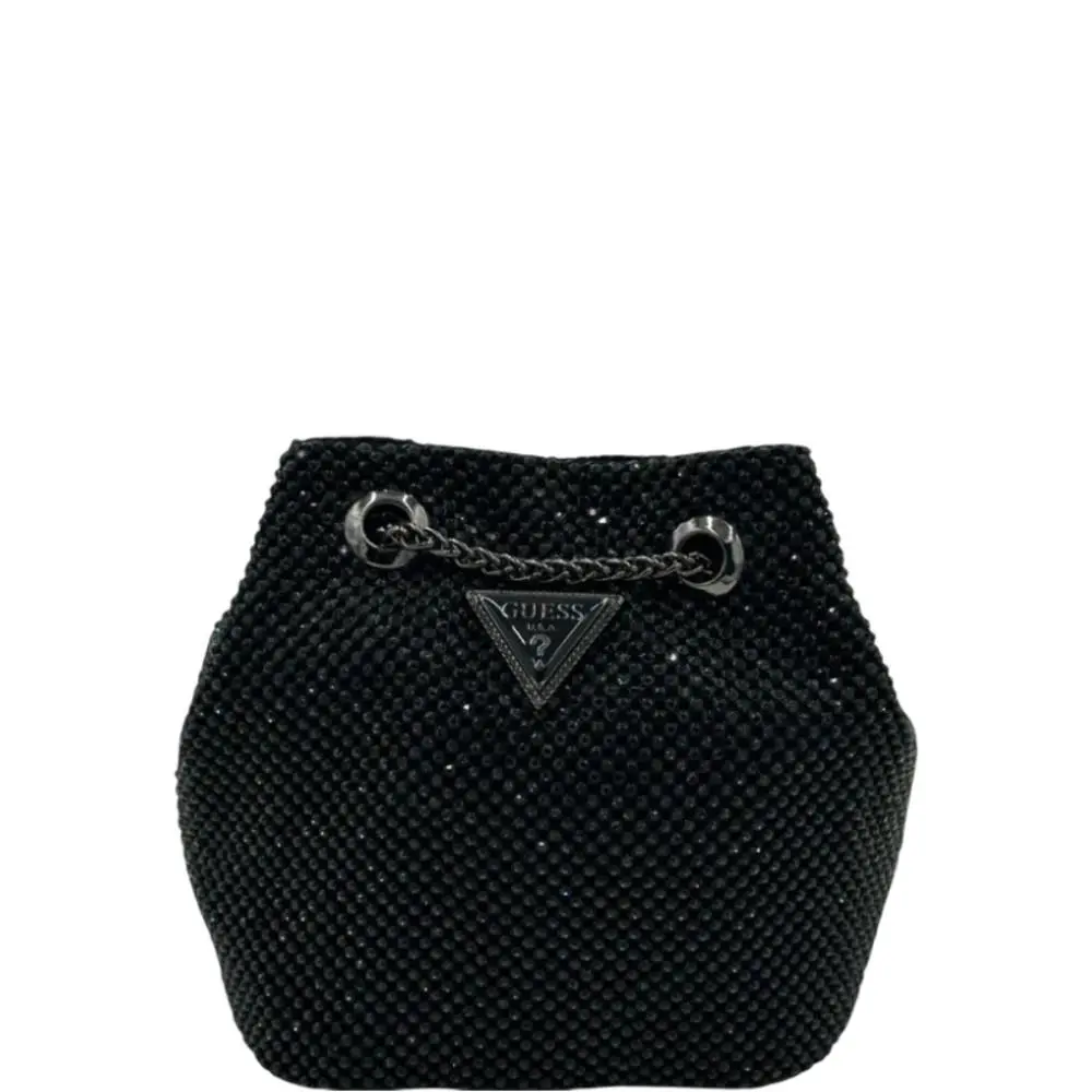 Guess Gues Lua Rhinestone Mini Bucket Bag-black