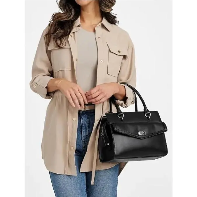 Guess Mandarina Faux-leather Compartment Satchel Bag Purse