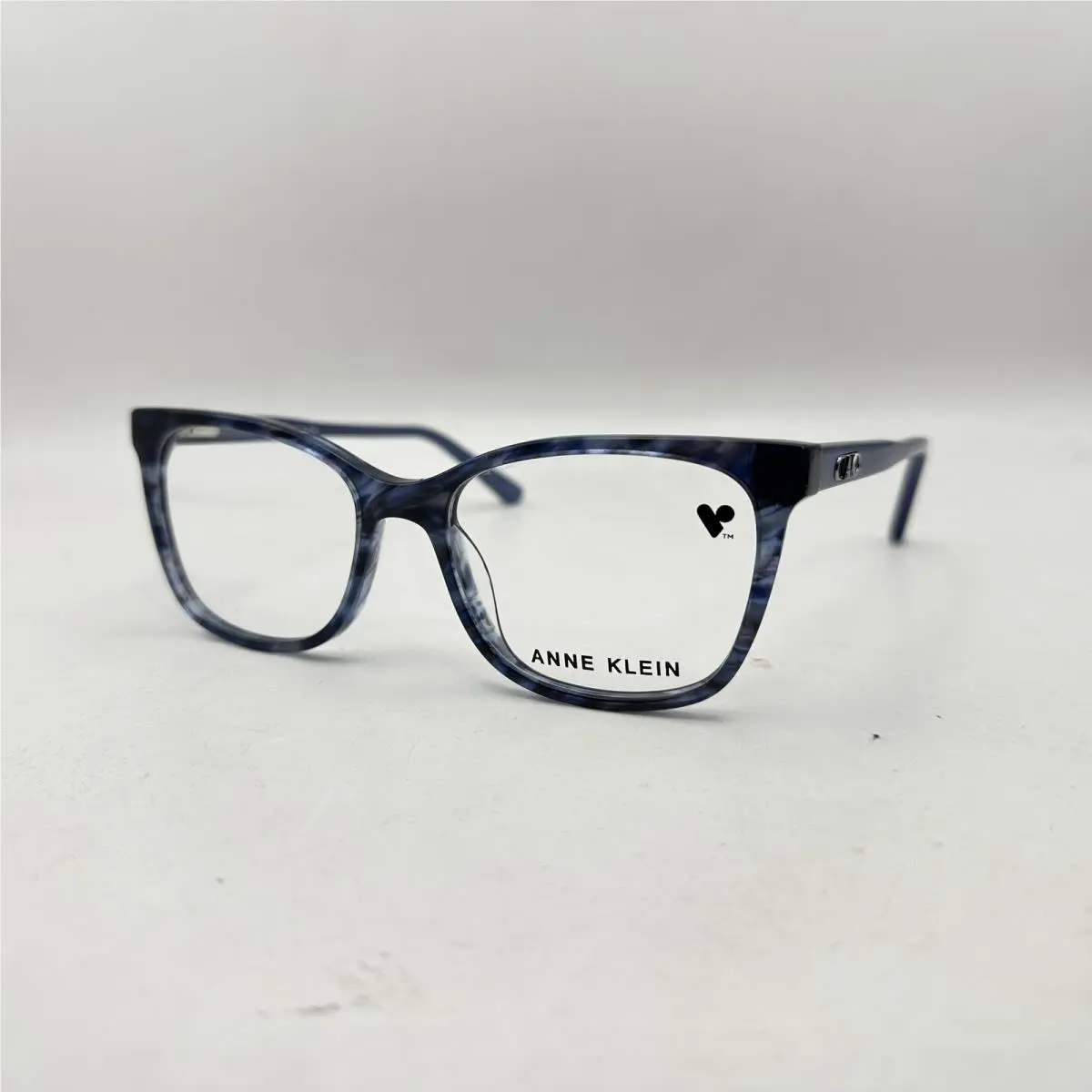 Guess Anne Klein Womens Square Full Rim Acetate Eyeglasses AK5139 Navy Animal
