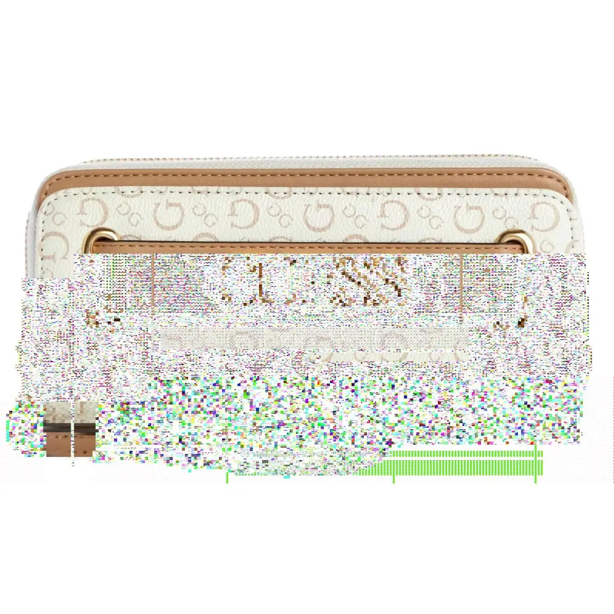 Guess Creswell Logo Organizer Zip-around Wristlet Wallet Clutch Bag - White