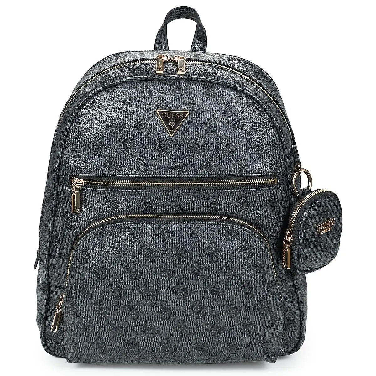 Guess Women`s Backpack Logo Dark Gray Gold