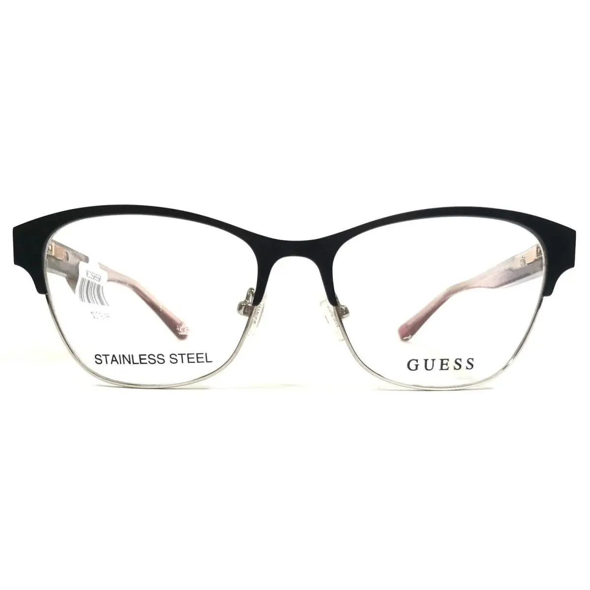 Guess Eyeglasses Frames GU2679 002 Black Pink Silver Cat Eye Full Rim 52-16-140