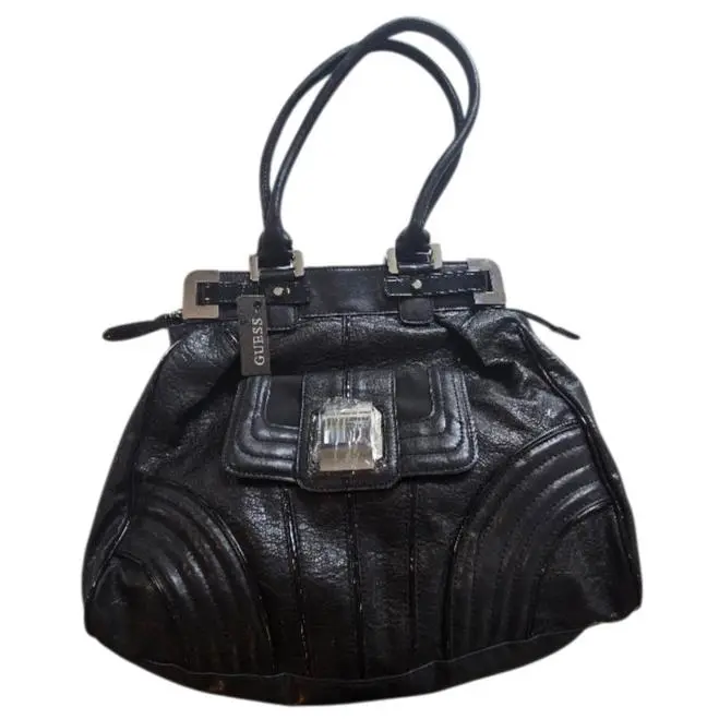 Guess Large Lara Satchel Purse Handbag Bag Black 2 Handles PE323325
