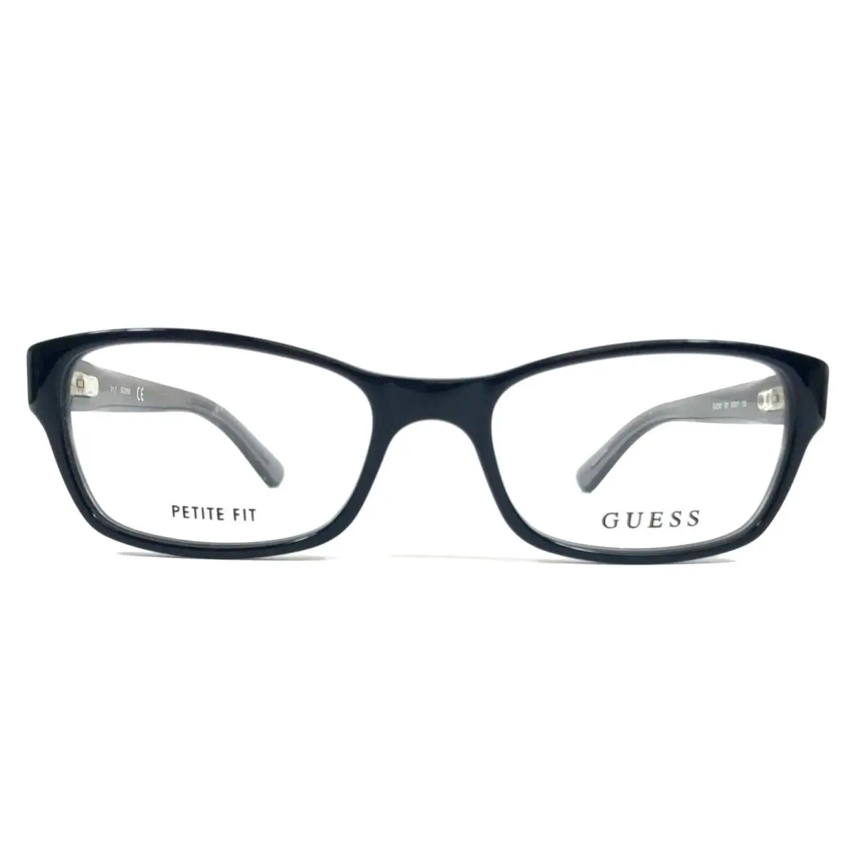 Guess Eyeglasses Frames GU2591 001 Shiny Black Gray Rectangle Full Rim 50-17-135