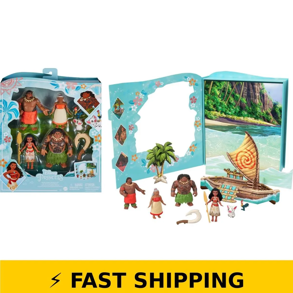 Disney Princess Moana Story Pack with Doll 5 Figures and Accessory
