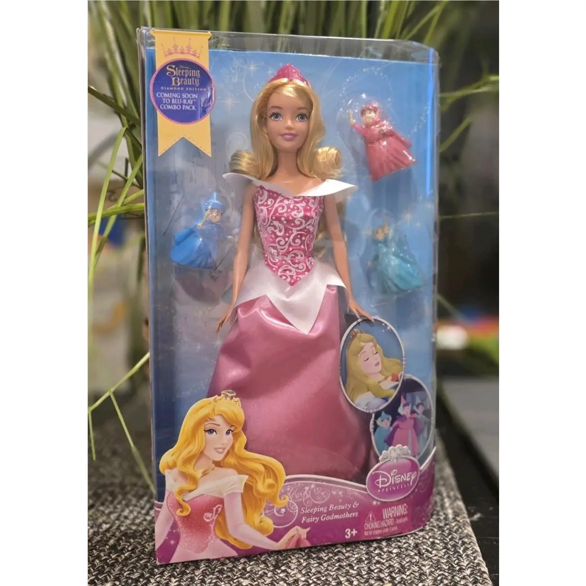 Disney Princess Sleeping Beauty Aurora Diamond Edition /fairy Godmothers Figures