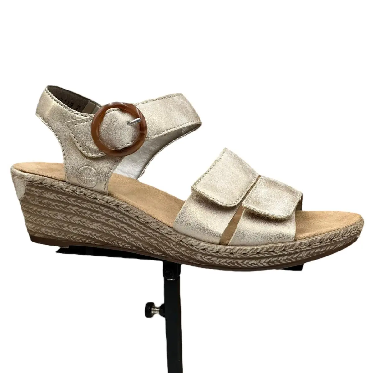 Rieker Fanni 87 Women’s Slingback Wedge Sandals Size 7 Beige Adjustable Comfort