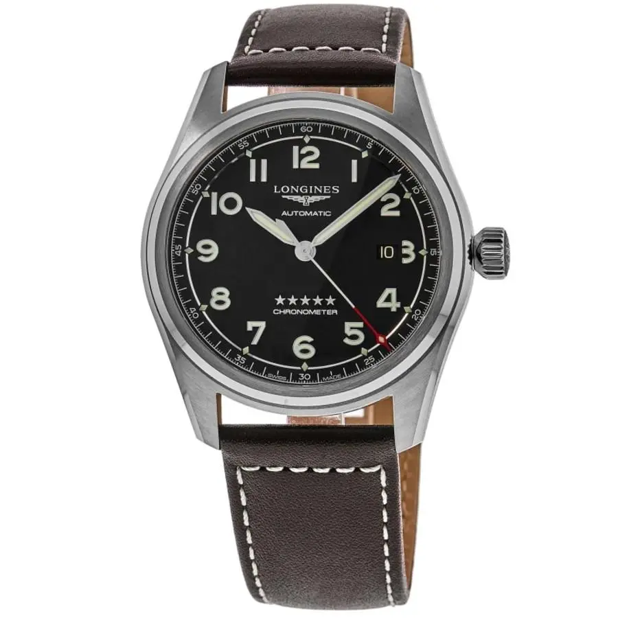 Longines Spirit Automatic Black Dial Leather Strap Men`s Watch L3.811.4.53.0