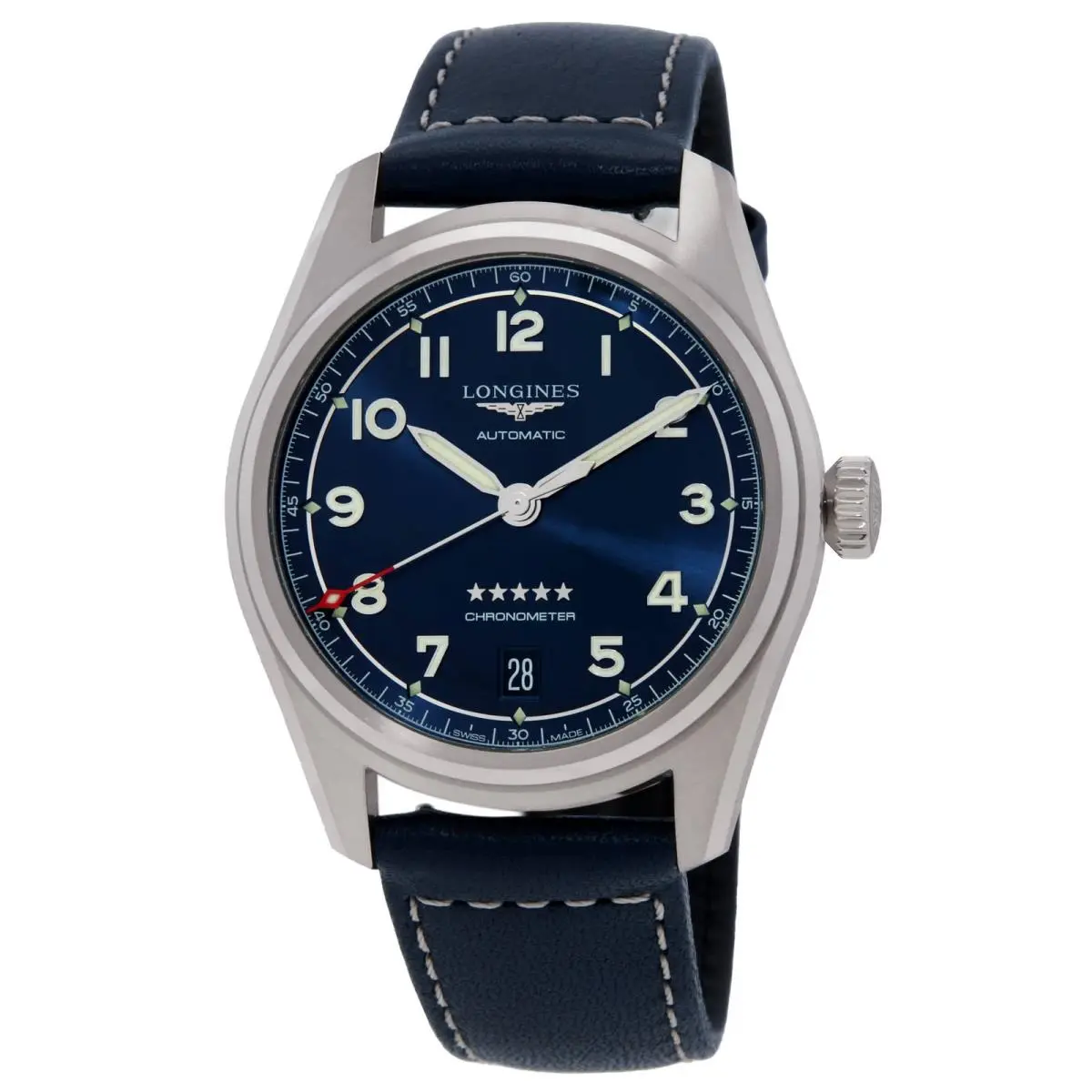 Longines Spirit Automatic Chronometer Blue Dial Unisex Watch L3.410.4.93.0 - Dial: Blue, Band: Blue, Bezel: Silver-tone