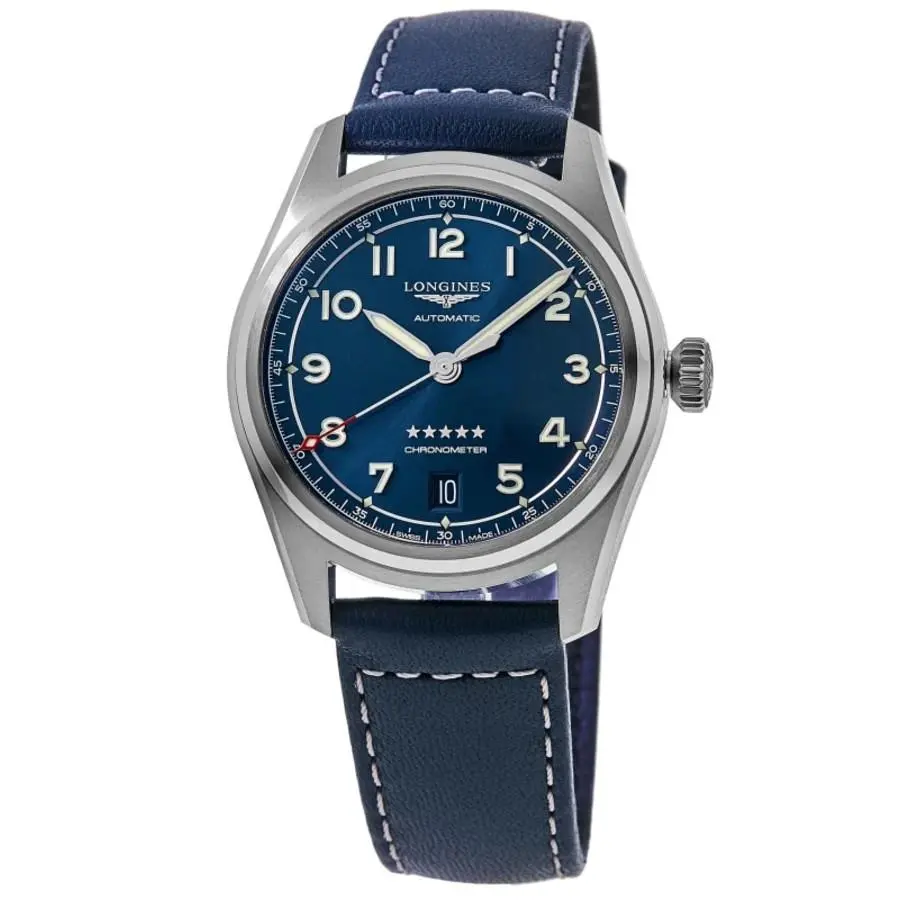 Longines Spirit Automatic Blue Dial Leather Strap Men`s Watch L3.410.4.93.0