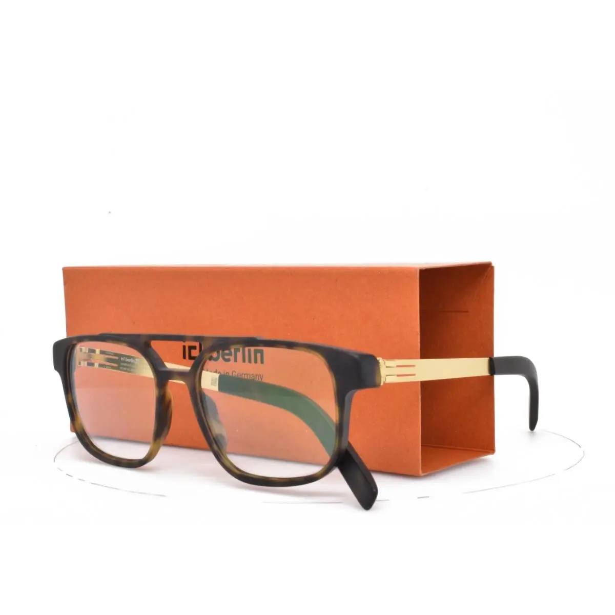 iC Berlin Eyeglasses Double Bridge Matte Gold Havana 50-17-145 Ralphi