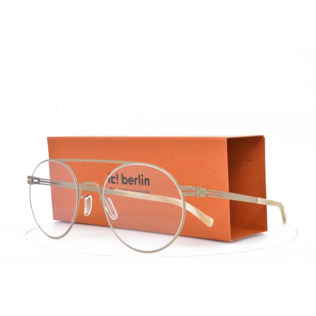 iC Berlin Eyeglasses Herr Voigt Light Silvery Bronze Round Two Bridge