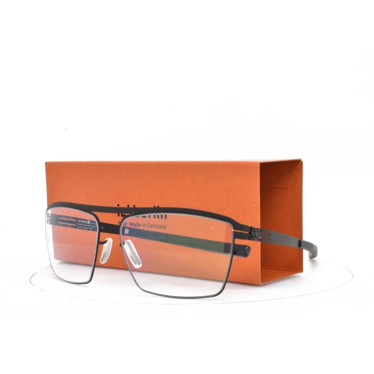 iC Berlin Eyeglasses Matte Black Square Aviator 56-16-145 Ricken B