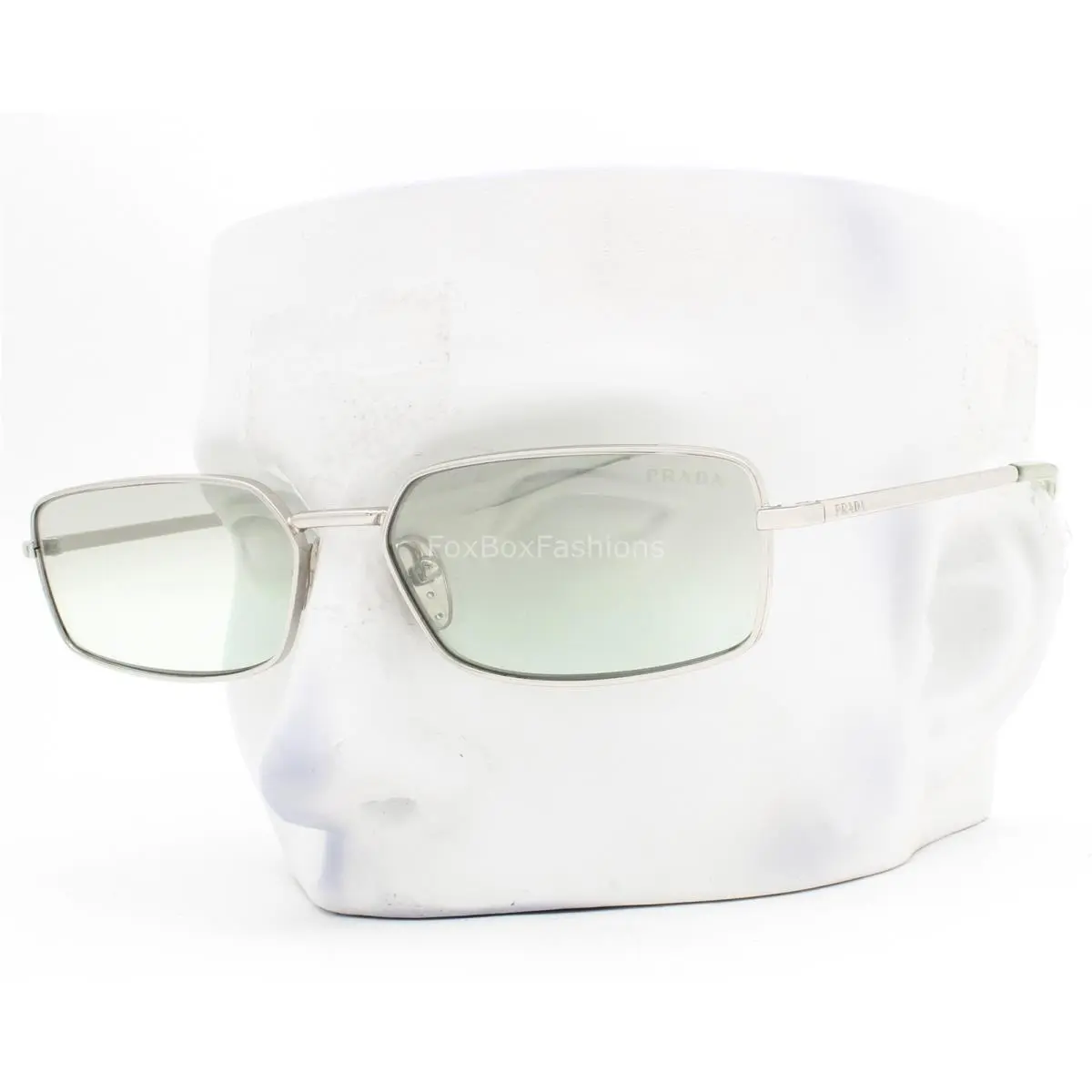 Prada Sunglasses Shiny Silver Green Silver Gradient Spr A60 1BC-80G with Case