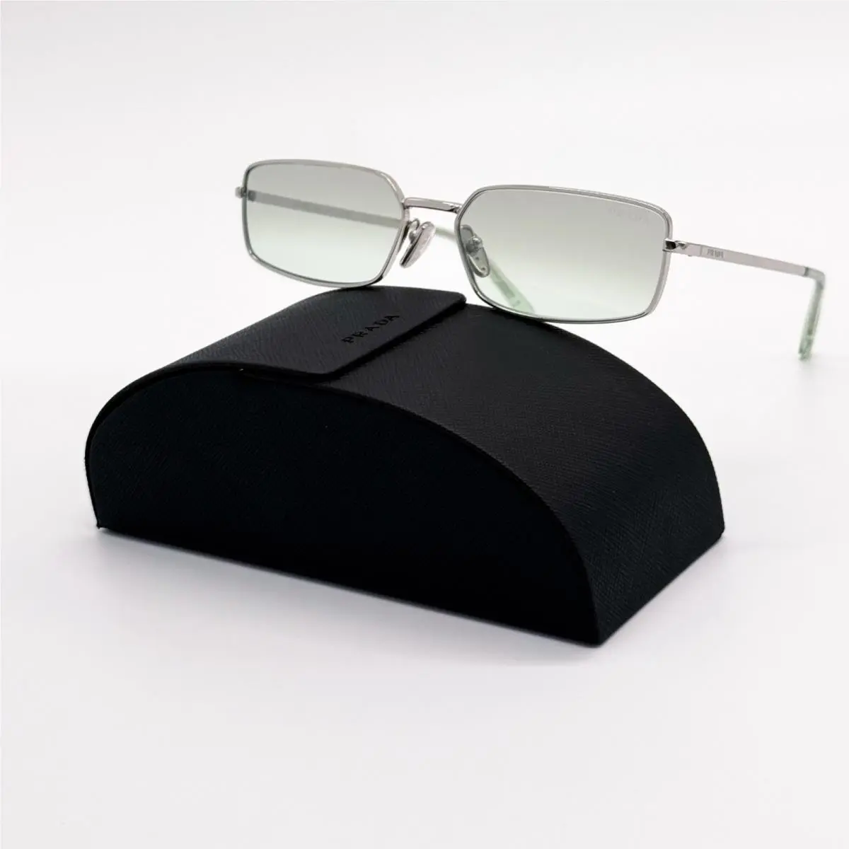 Prada Square Silver Metal Unisex Sunglasses PRA60S 1BC80G